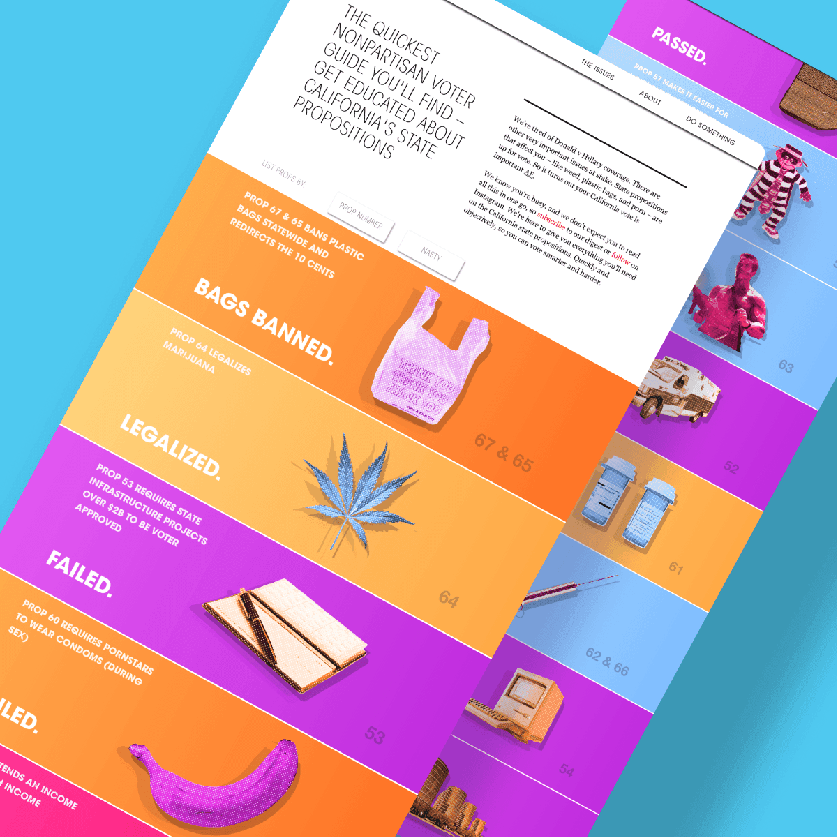 Screenshots of ballot.fyi 2016 edition